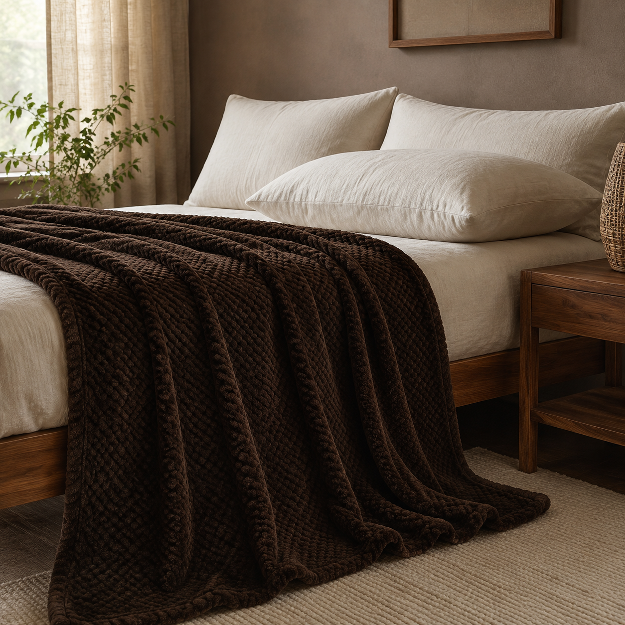 Luxe Braided Plush Throw Blanket