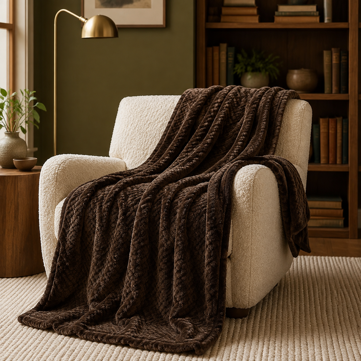 Luxe Braided Plush Throw Blanket