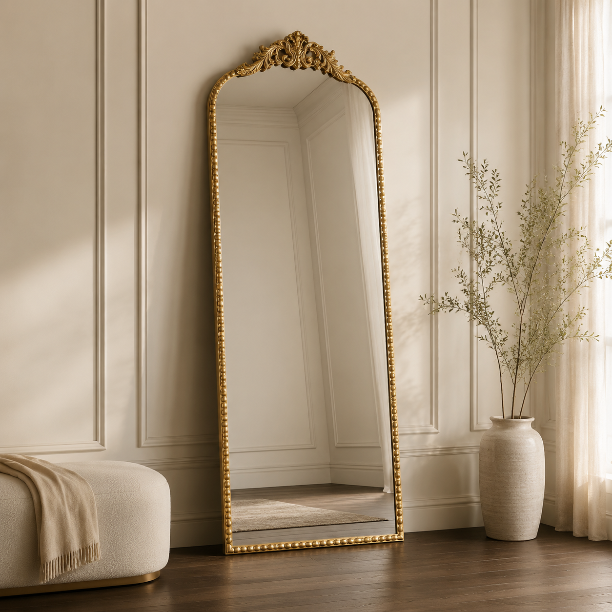 The Celestine Gold Baroque Floor Mirror