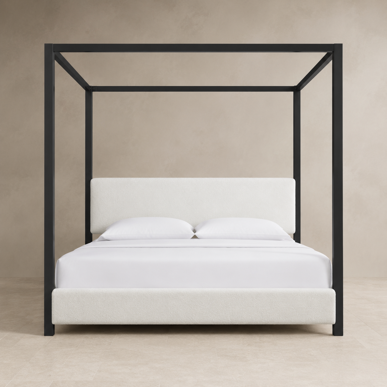The Sutton Bouclé Canopy Bed