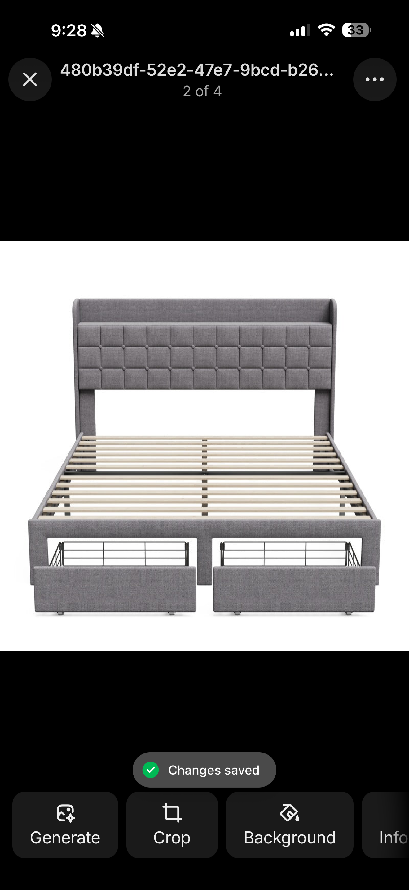 Tufted Storage Platform Bed with Shelves