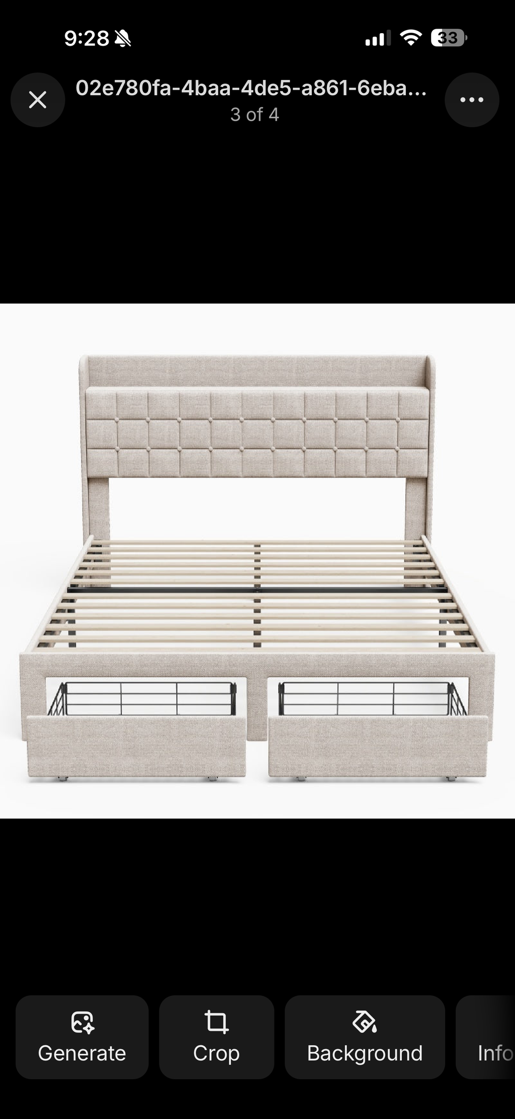 Tufted Storage Platform Bed with Shelves