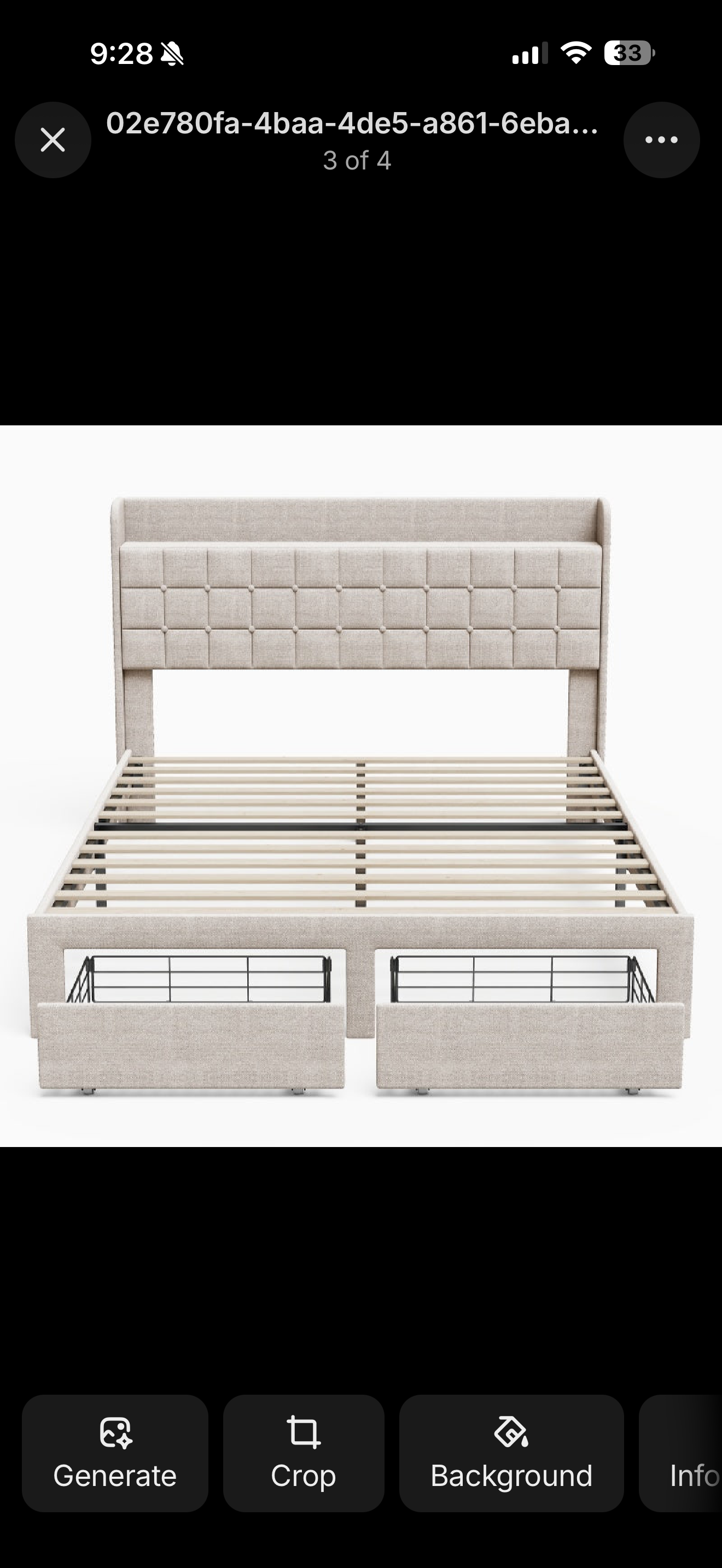 Tufted Storage Platform Bed with Shelves