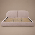 Pink Blush Curved Bouclé King Storage Bed