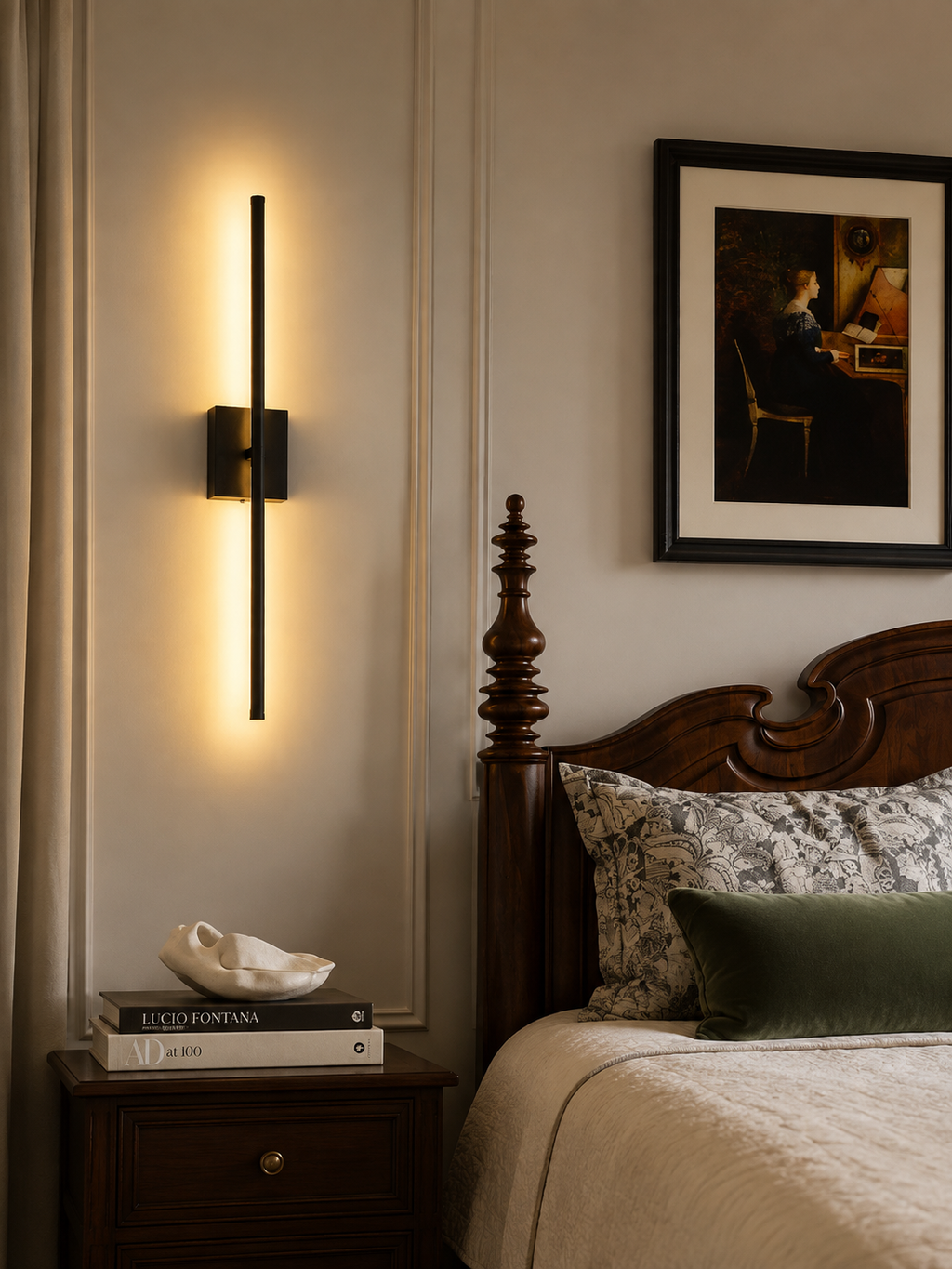 Minimalist Black LED Wall Sconce Set of 2