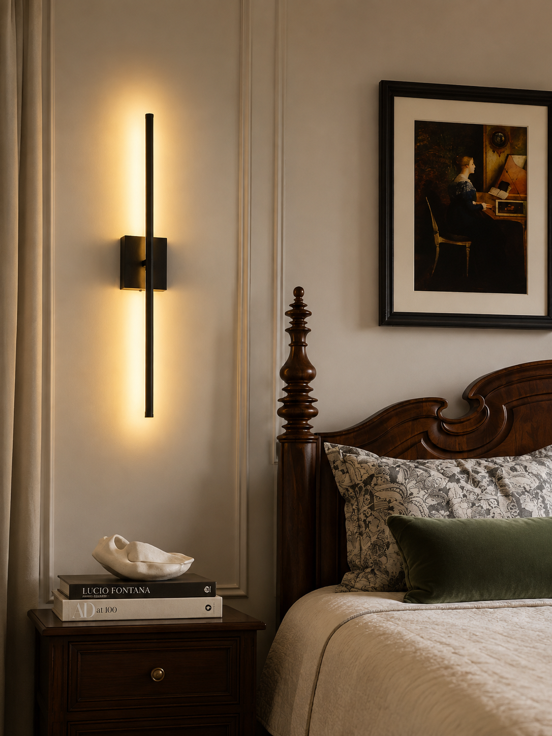 Minimalist Black LED Wall Sconce Set of 2