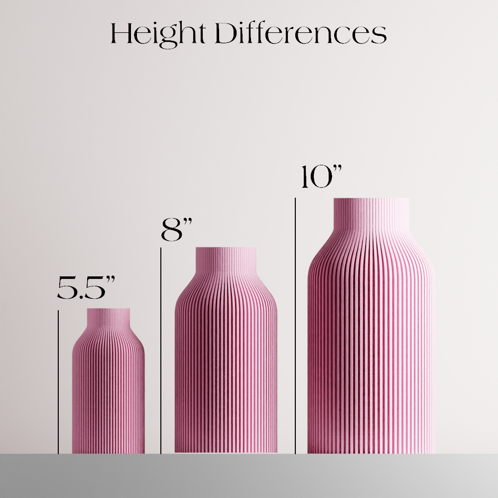 Modern Ribbed Decorative Vase