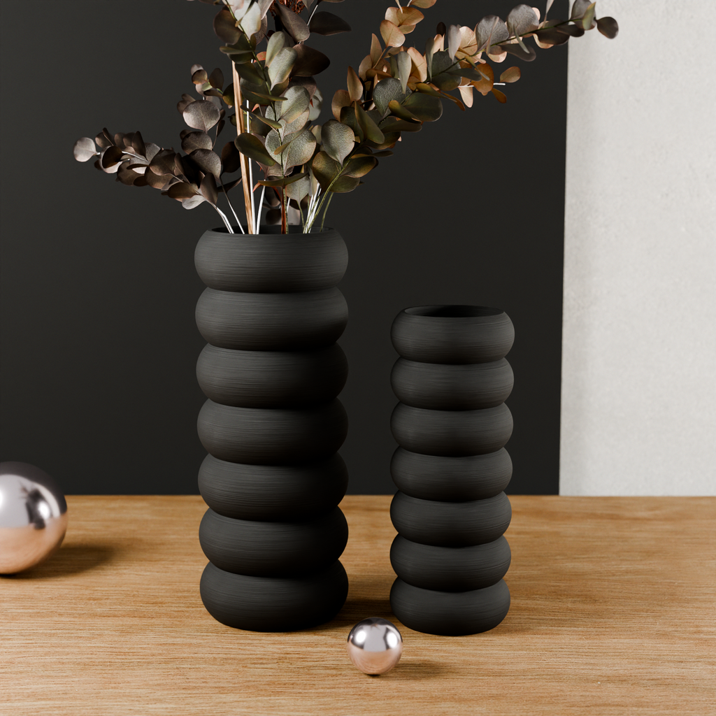 Modern Stacked Ceramic Vase for Minimalist Living Room & Shelf Decor