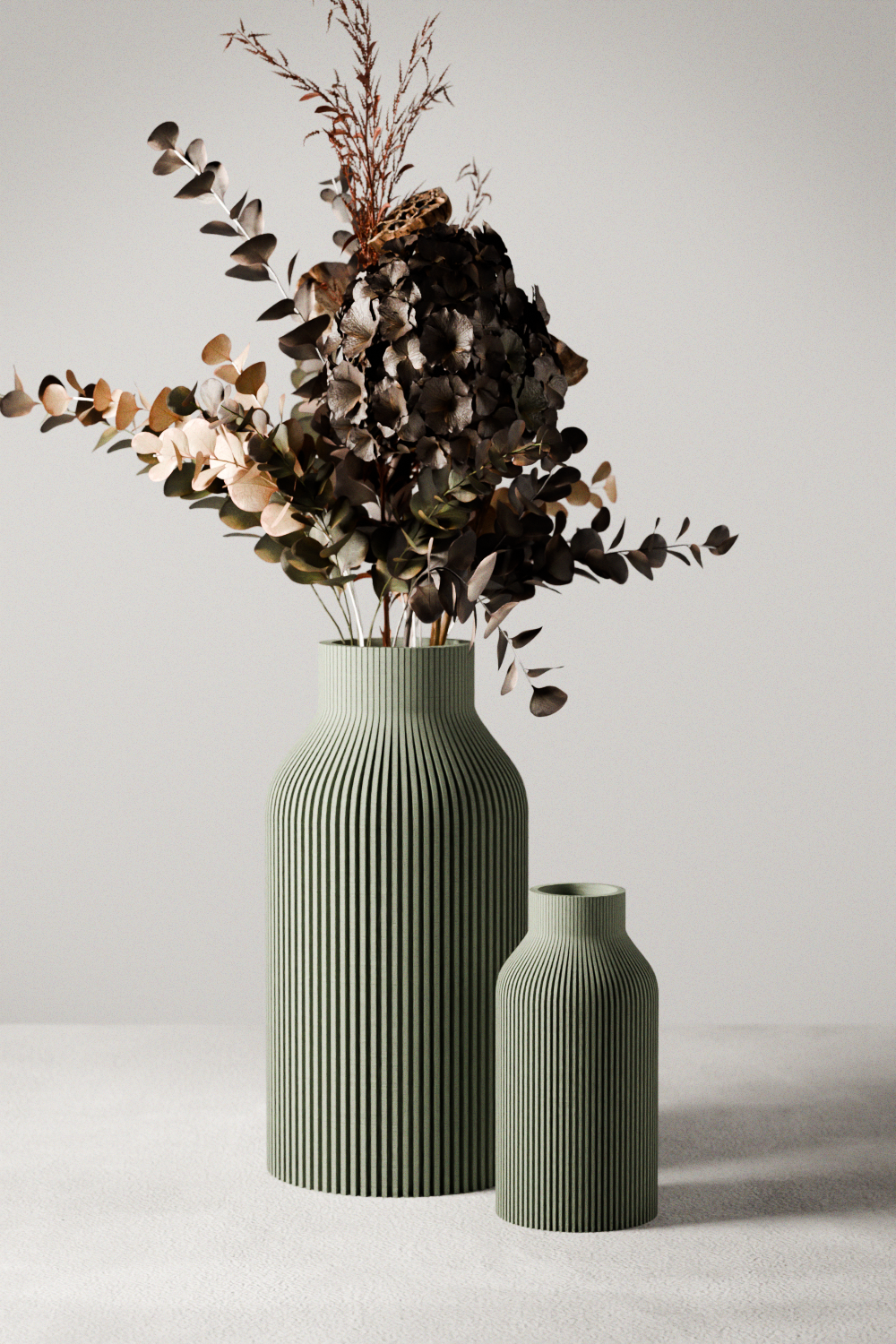 Modern Ribbed Decorative Vase