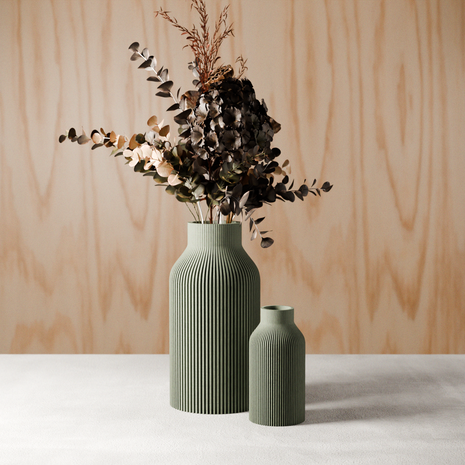 Modern Ribbed Decorative Vase