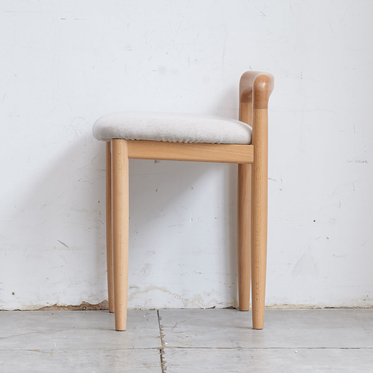 Natural Wood Vanity & Accent Stool