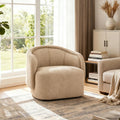 Amanda Beige Curved Bouclé Accent Chair