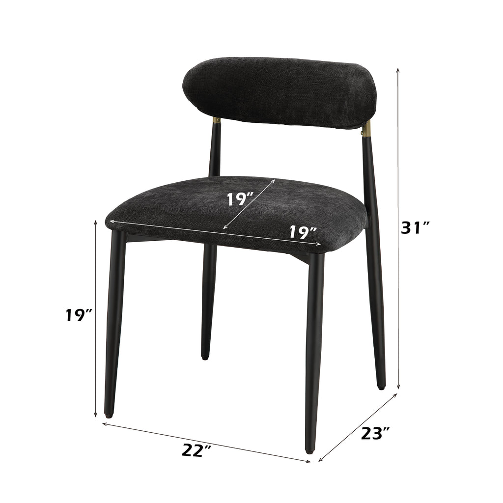 Set of 2 Jaramillo Upholstered Side Chairs – Black