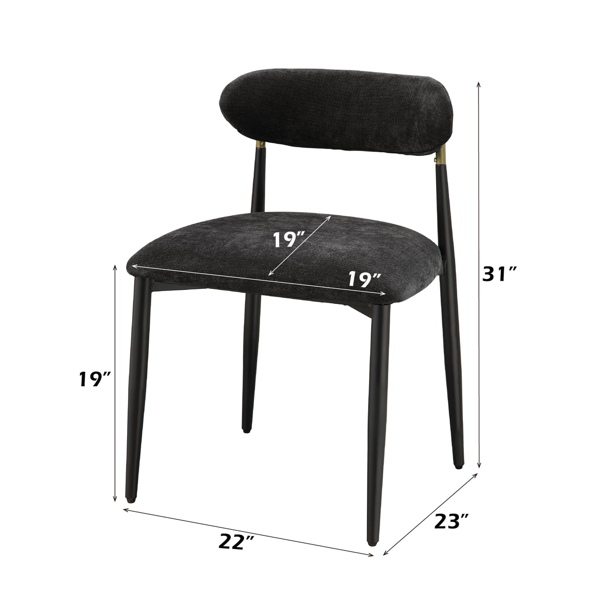 Set of 2 Jaramillo Upholstered Side Chairs – Black