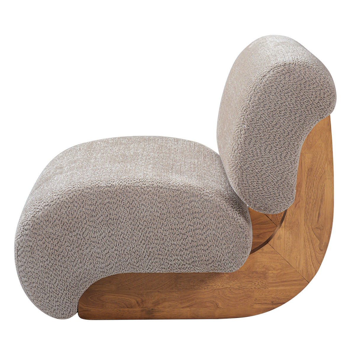 28" Curved Bouclé Accent Chair