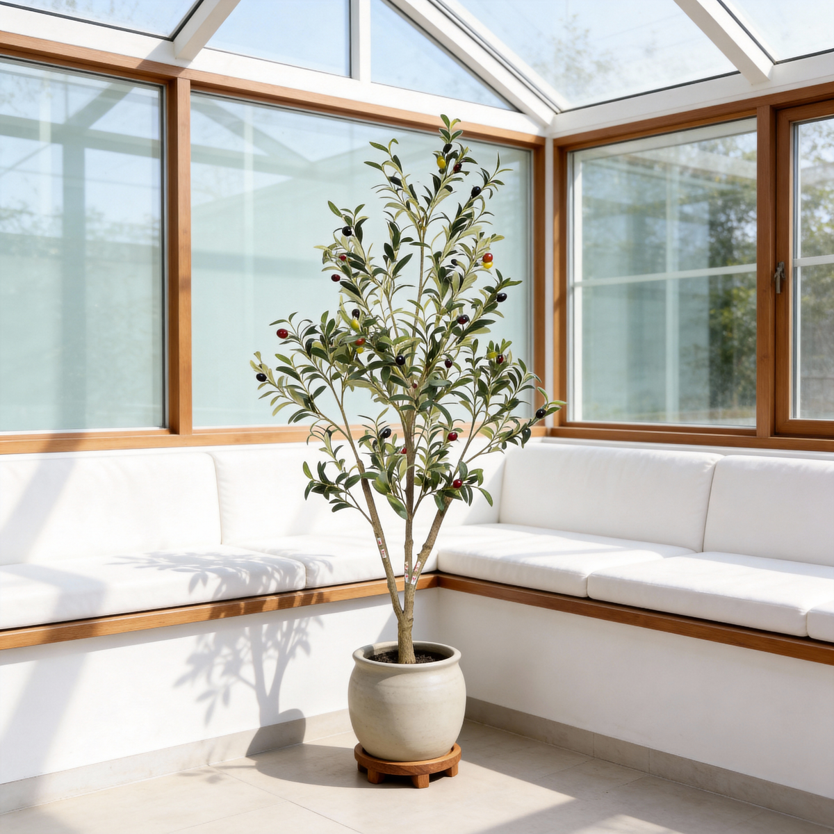 5′ Artificial Olive Tree in Black Pot