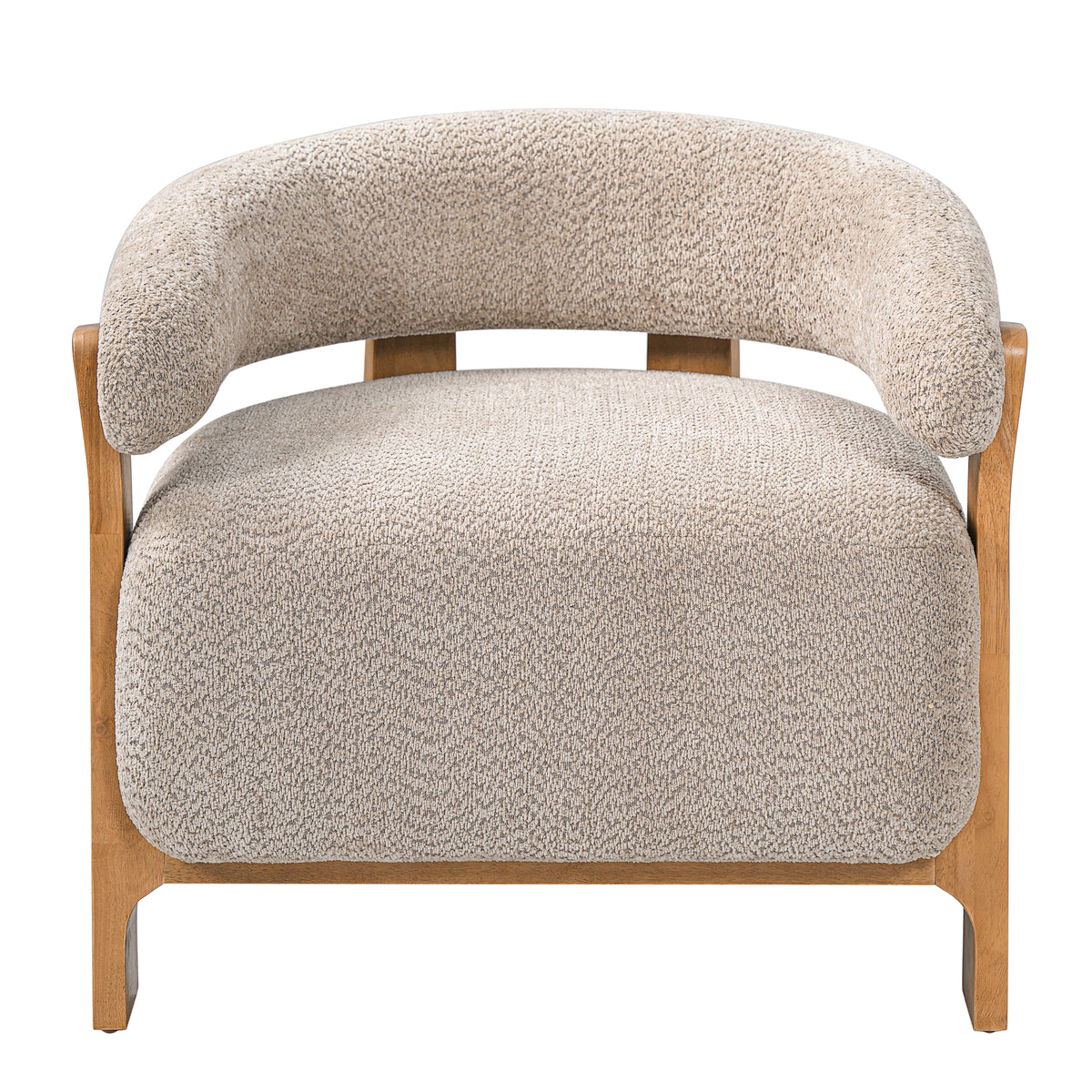 28.7" Taupe Bouclé Barrel Chair
