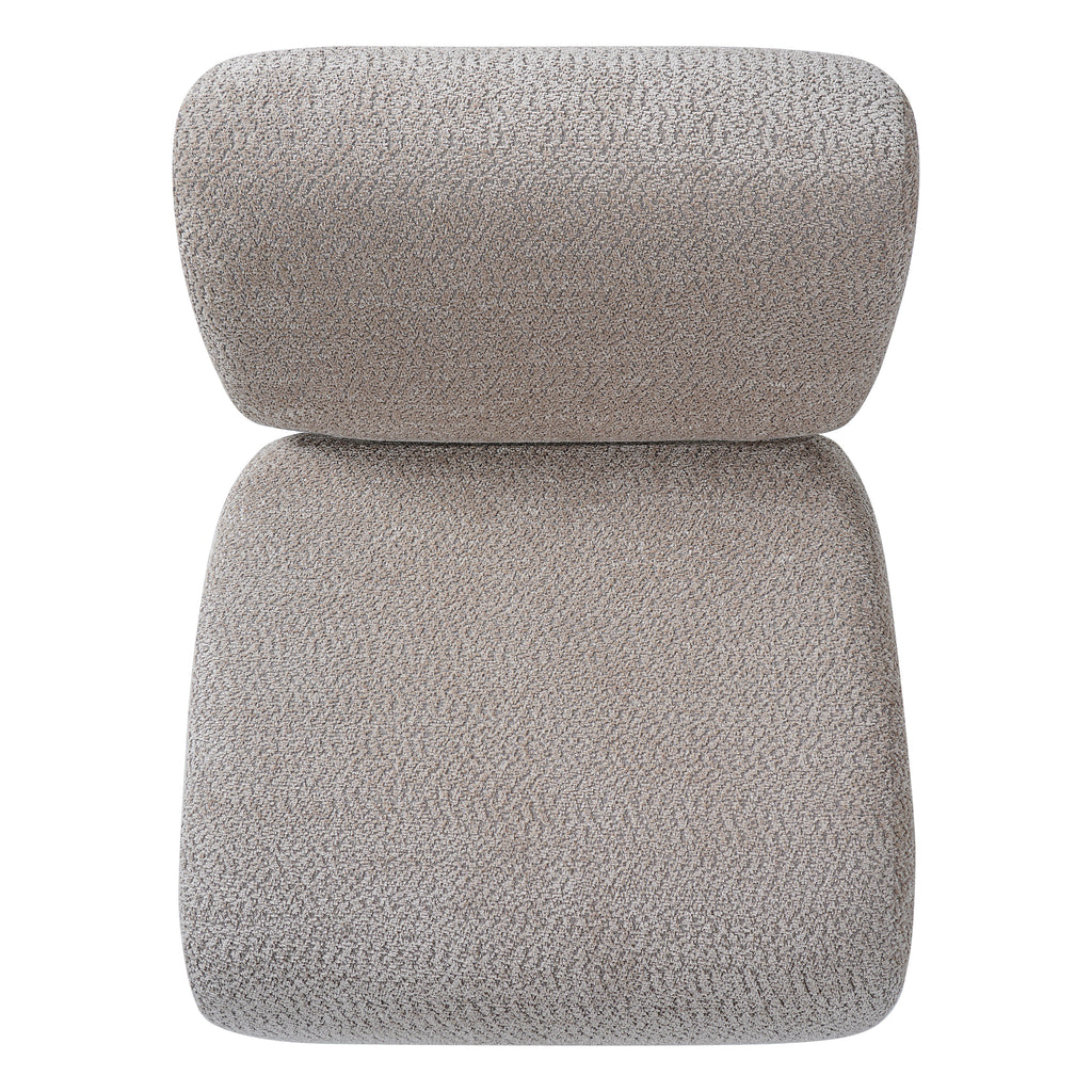 28" Curved Bouclé Accent Chair