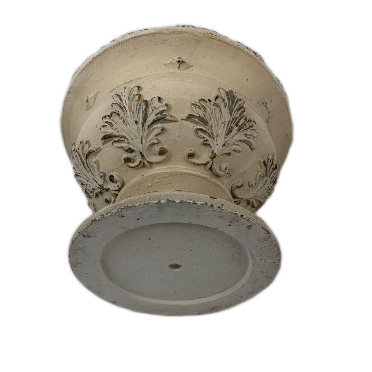 Round Magnesium Oxide Garden Planter – Antique White