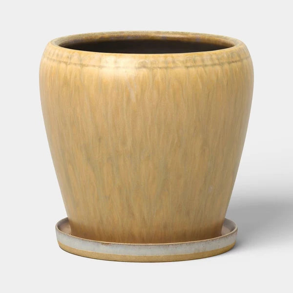 Ceramic Planter with Reactive Glaze – Beige, 6″ – 6