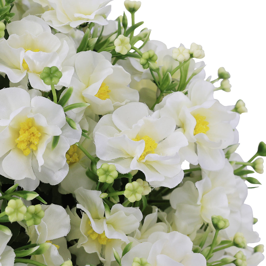 Set of 2 Faux Snow Lotus Potted Plants – White