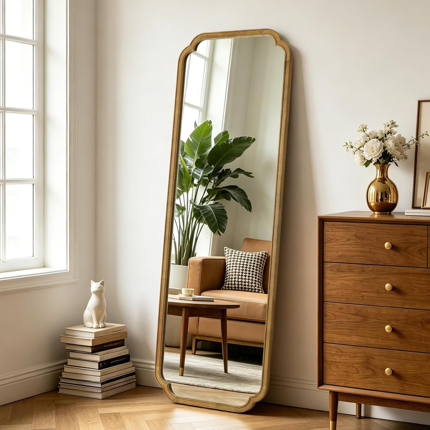 65x22 Inch Full Body Mirror Quality Rustic Solid Wood-2