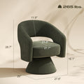 Green Upholstered Swivel Barrel Chair
