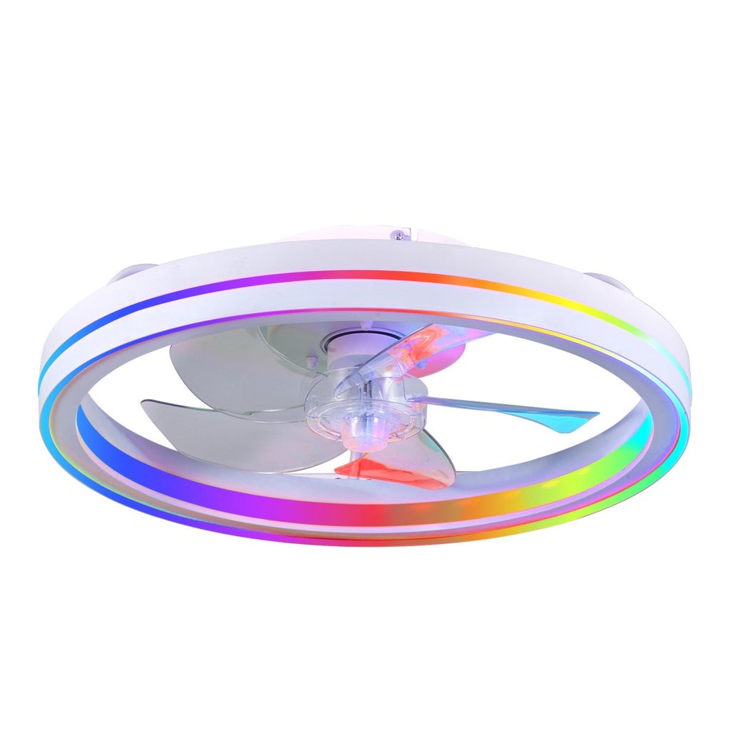 19" Smart RGB LED Low-Profile Ceiling Fan
