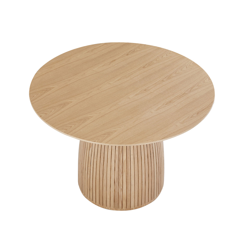 47" Modern Oak Round Dining Table