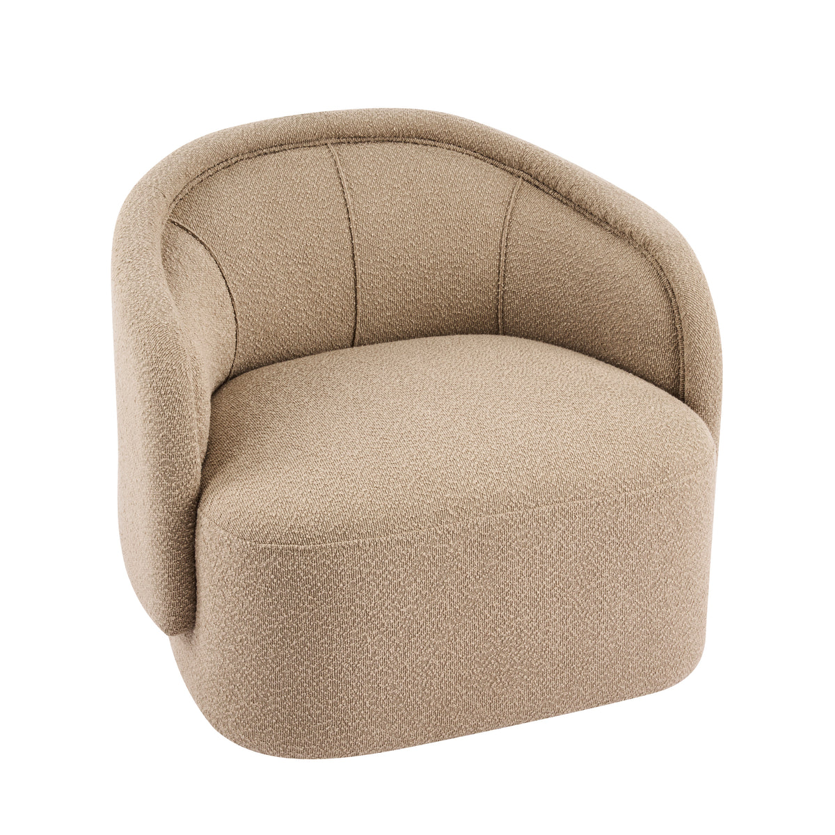 Amanda Beige Curved Bouclé Accent Chair