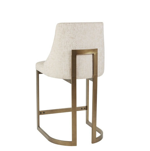 26" Upholstered Counter Stool with Metal Base