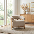 28.7" Taupe Bouclé Barrel Chair
