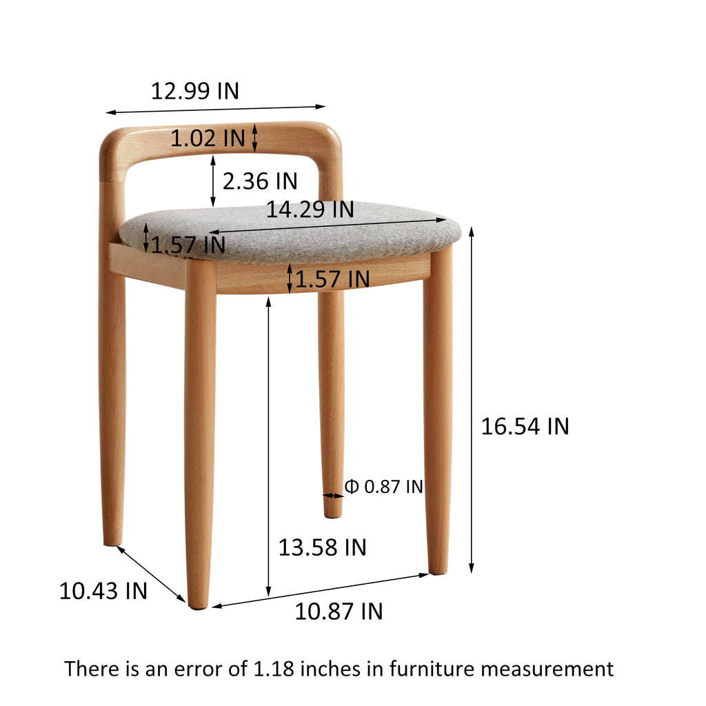 Natural Wood Vanity & Accent Stool