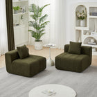 Green Modular Chenille Cloud Sofa with Pillows