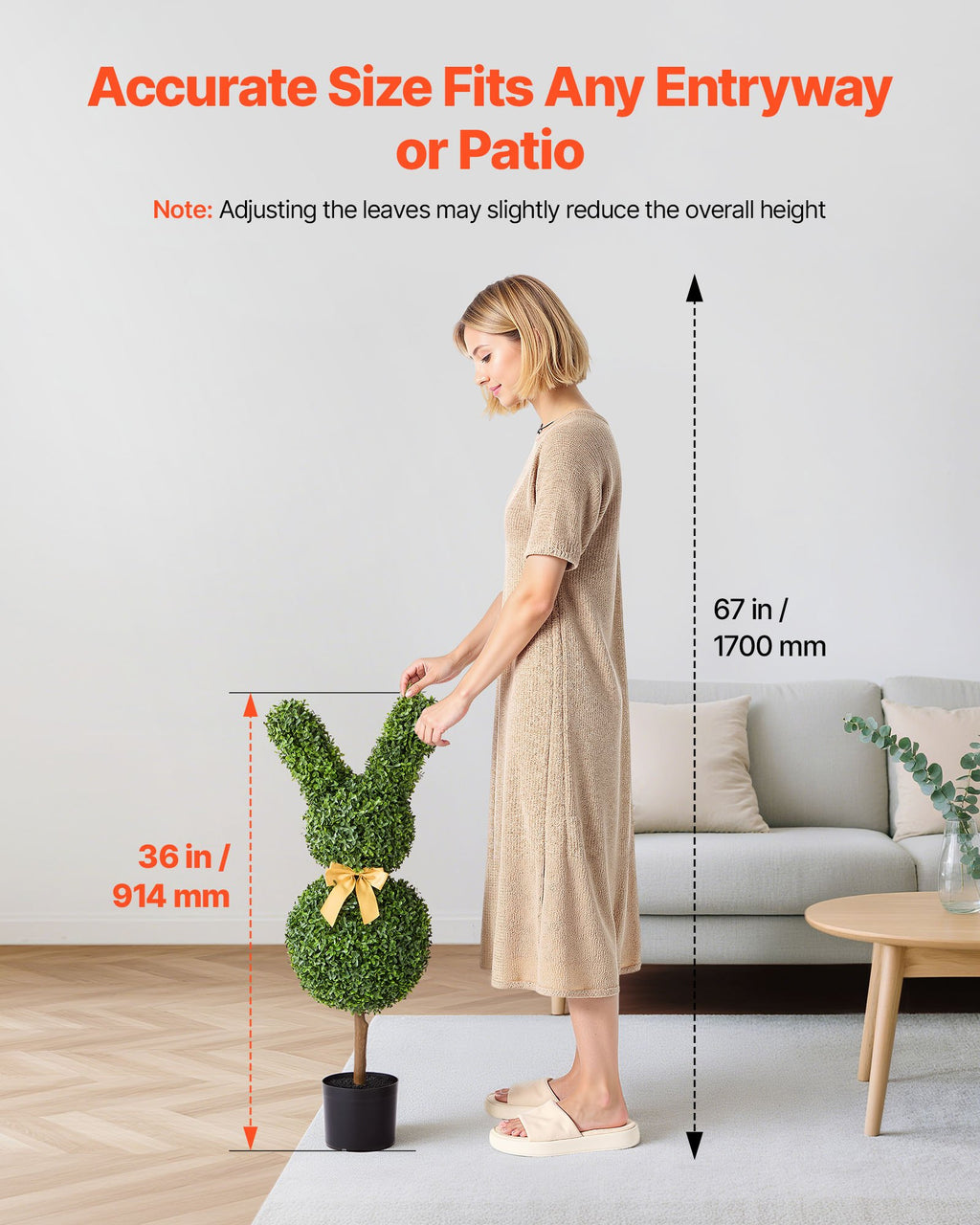 Set of 2 Bunny-Shaped Artificial Boxwood Topiaries – 36″