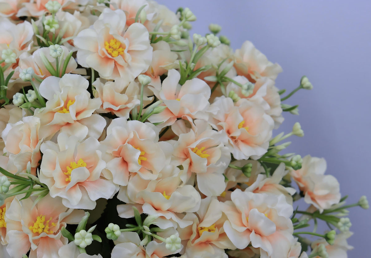 Set of 2 Faux Snow Lotus Potted Plants – Peach Pink