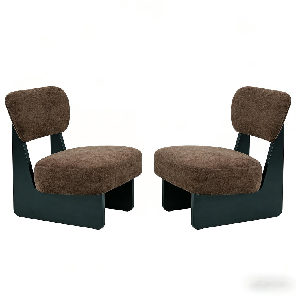 Modern Brown Lounge Chairs – Set of 2