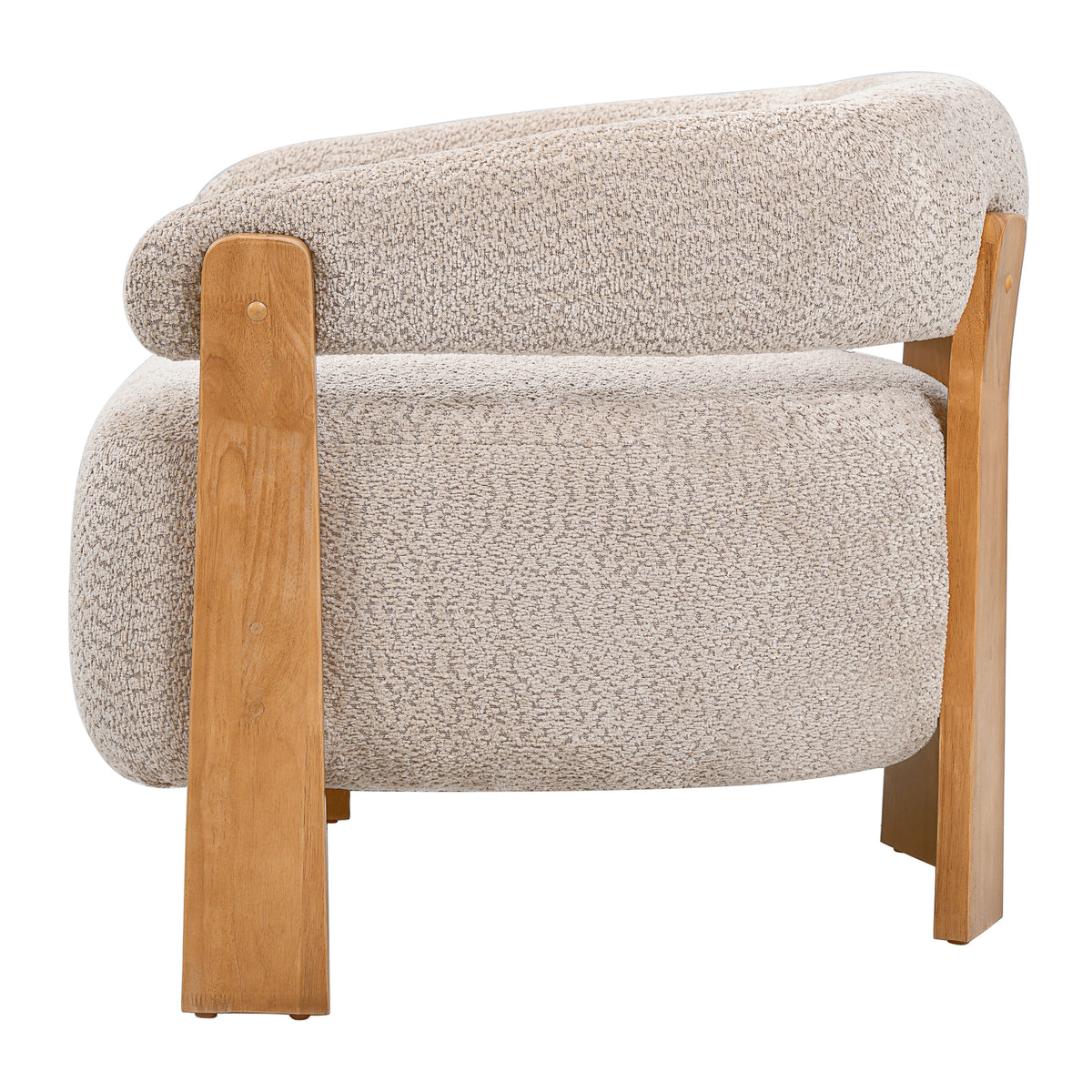 28.7" Taupe Bouclé Barrel Chair
