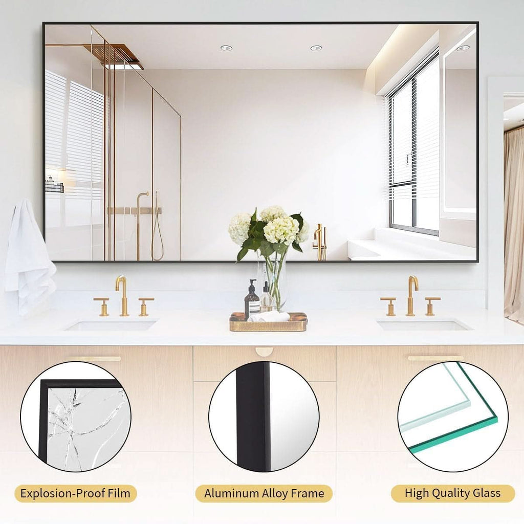 77x38 Floor Standing FullLength Mirror Black Oversized-2