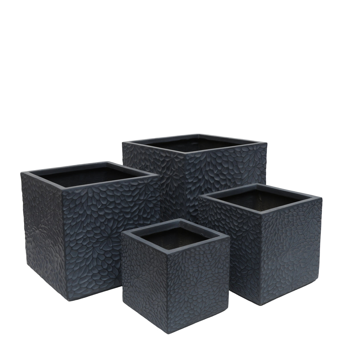Set of 4 Square Magnesium Oxide Planters – Gray