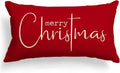 Merry Christmas Lumbar Pillow Cover – Red, 12″ × 20″ – Red