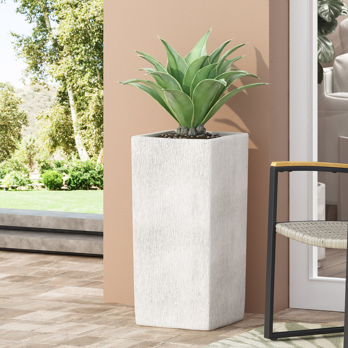 Modern Magnesium Oxide Planter – Antique White