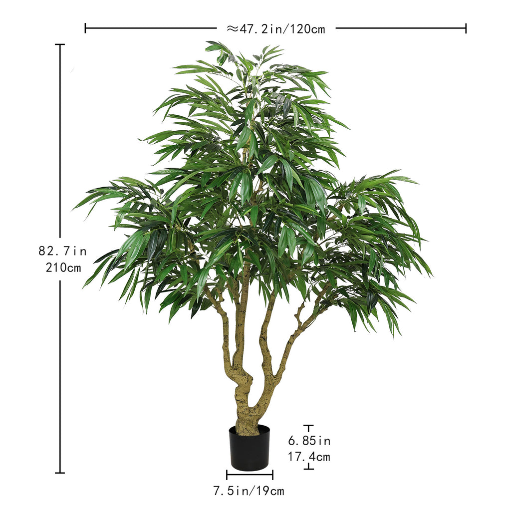 7′ Artificial Willow Tree in Black Pot