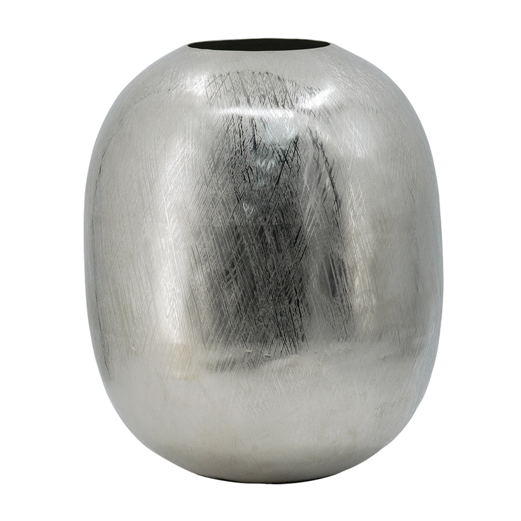 Silver-Streaked Aluminum Vase – 13″