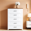 Five Drawer Dresser 44.9 Inch Tall PowderCoatWhite-0