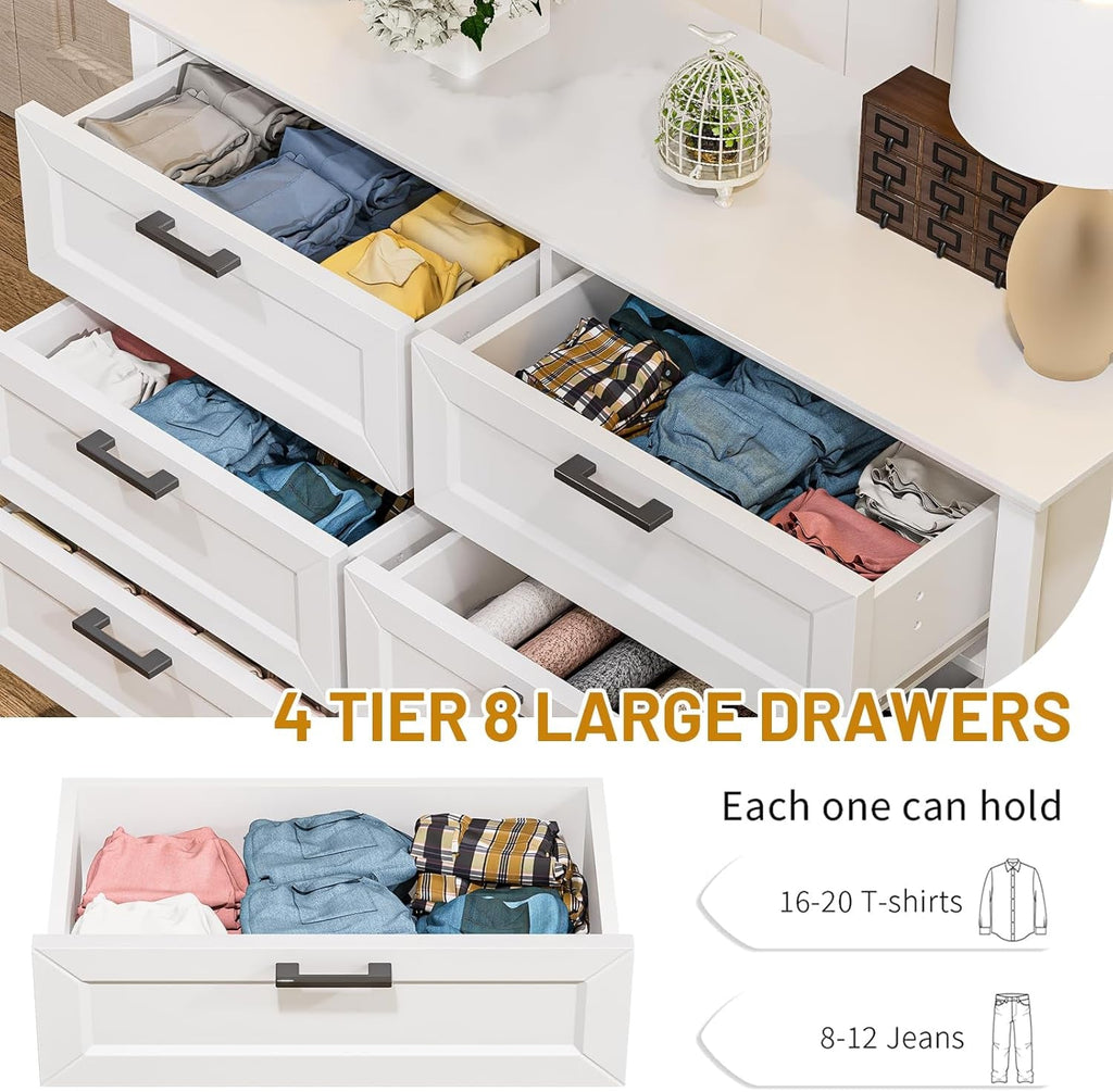Contemporary Farmhouse White Dresser With Six Drawers-2