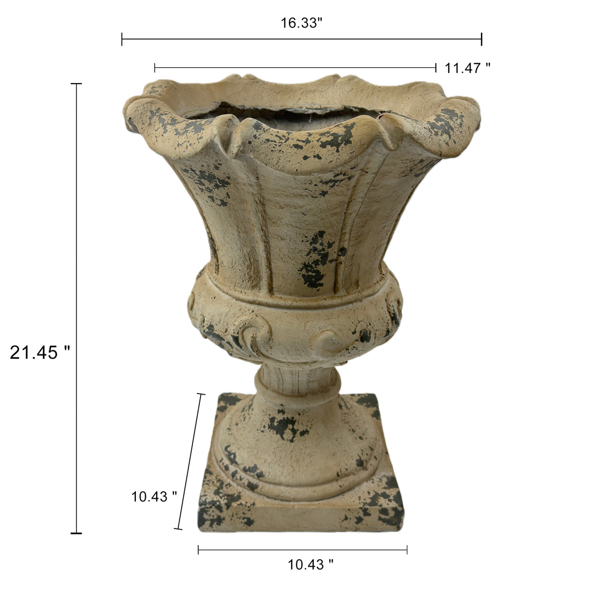 Tall Magnesium Oxide Garden Planter – Antique White