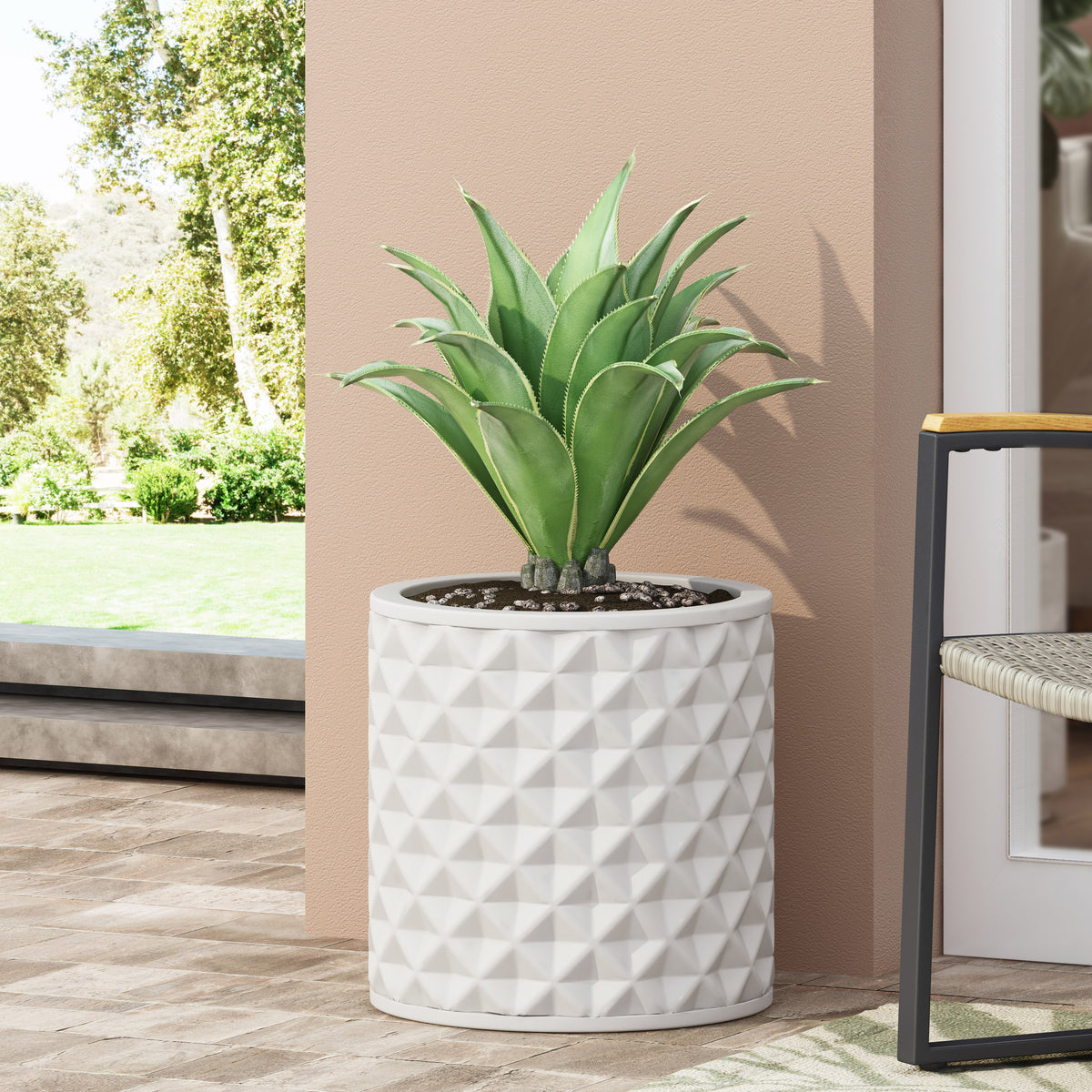 Tall Magnesium Oxide Planter – Antique White