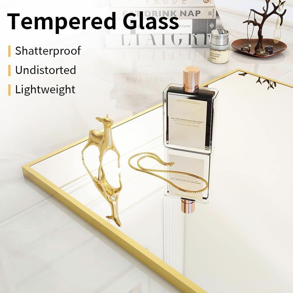 Gold Floor Mirror 21x57 Inch Full Length With Stand-3