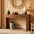 63 Inch Industrial Grade Console Table Walnut Finish LED-0